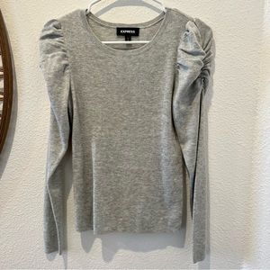 Express Grey Puff Sleeve Sweater